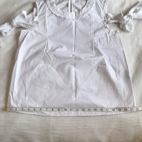 CLAUDIE Pierlot Bella Cotton-Poplin Cold Shoulder Top - Picture 9 of 10